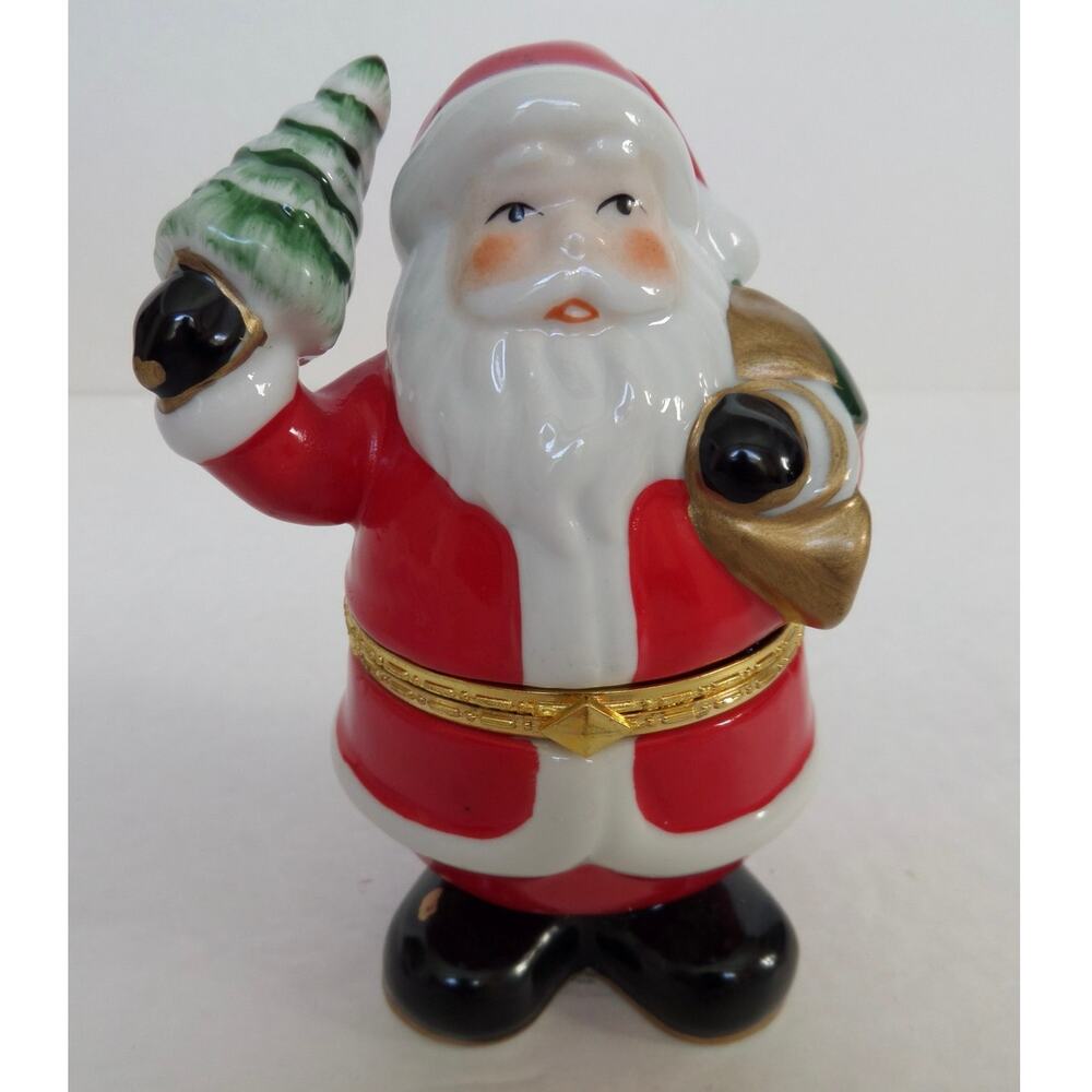 Bombay Co. Santa Trinket Hinged Box with Candle